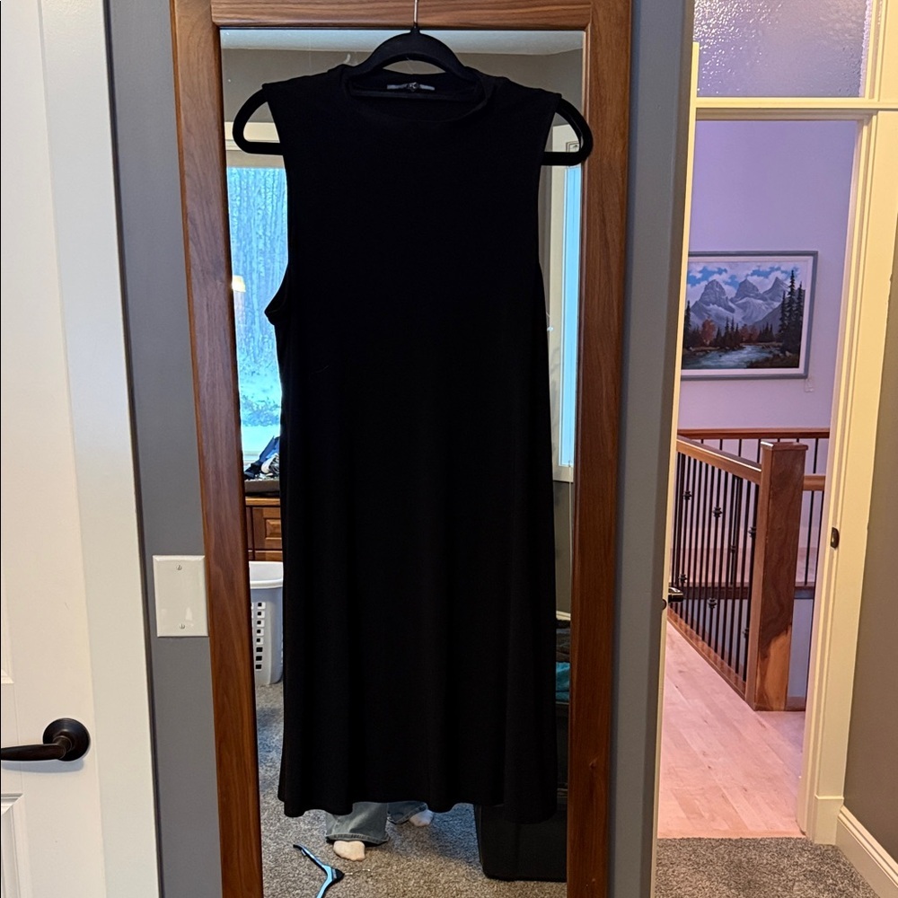 Tiana B. Classic Black Midi Dress